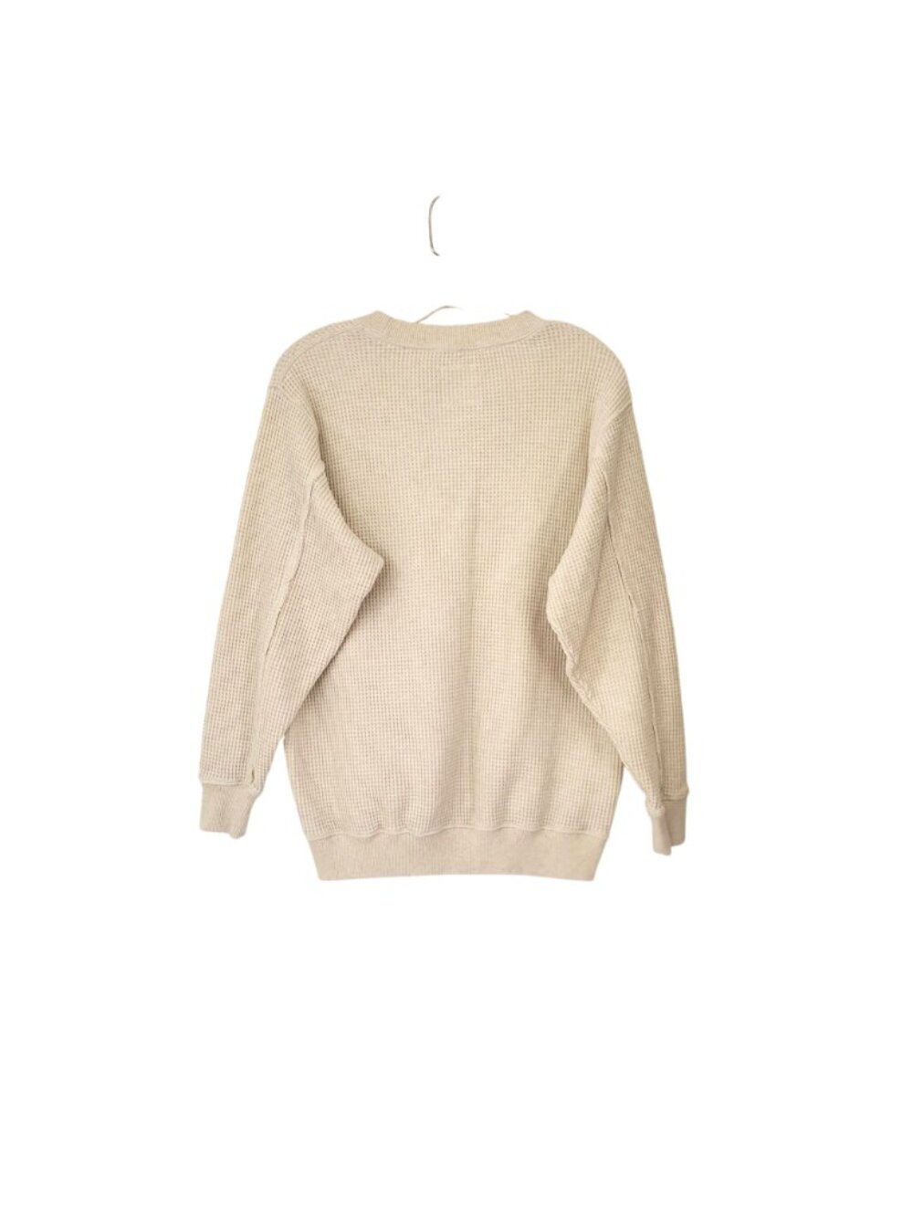 Aerie Beige Waffle Knit Oversized Pullover Thermal Top Woman's XS - Picture 2 of 5
